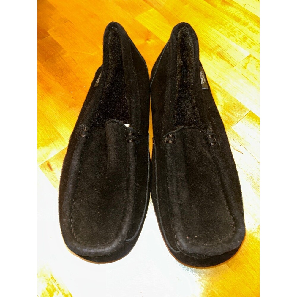Paws by Bearpaws Black Fleece Lined Womens Moccasin Slippers Size 8